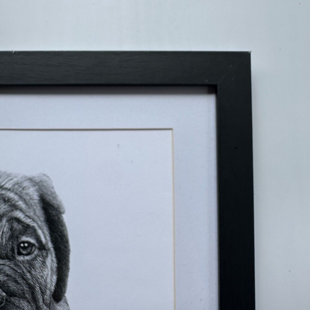 Vintage Bullmastiff Puppy Hand Signed Print Framed Roger Pidney Davidson Art - Picture 4 of 10